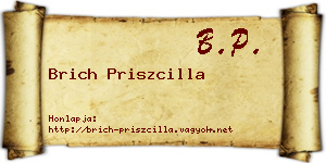 Brich Priszcilla névjegykártya